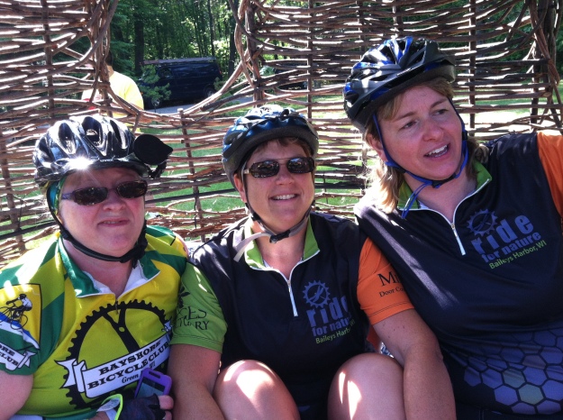 Kay, me and Meggie hanging out in the hive at the Menominee River Century
